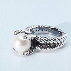 D.Y Pearl&Diamond Ring SZ8